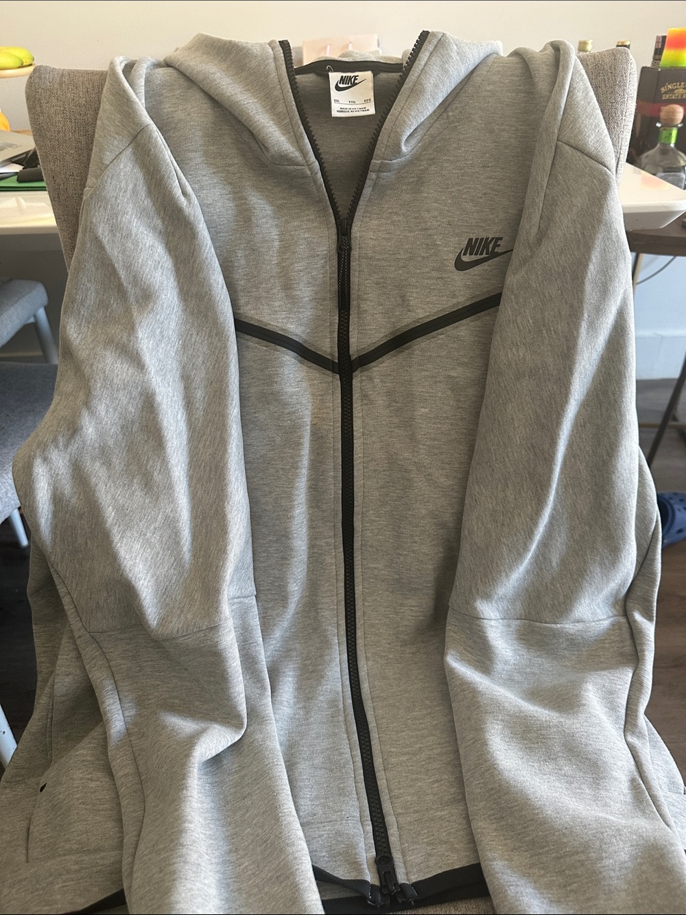 Nike Tech Men’s Gray Full-Zip Performance Hoodie Jacket